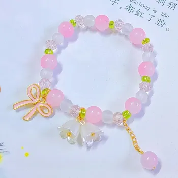 Náramek Barevný květinový korálkový náramek | dámský náramek, korálkový náramek - 23