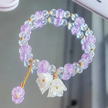 Náramek Barevný květinový korálkový náramek | dámský náramek, korálkový náramek - 27