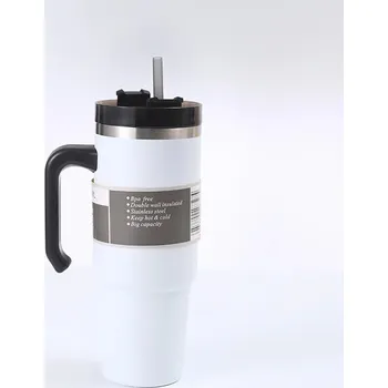 Termohrnek Stylová termo láhev na cesty | termo láhev, termo hrnek - Bílý , 600 ml