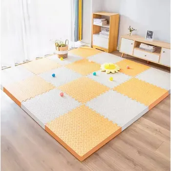 Hračka pro kojence Měkká pěnová podložka pro děti | dětská podložka, hrací koberec - Bílo-oranžová , 12 ks