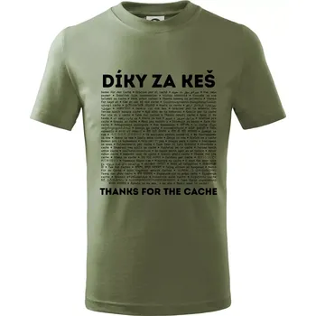 Chlapecké tričko Díky za keš (v různých jazycích) - Tričko dětské bavlněné - 104-110cm / 3-4 roky ( Khaki )