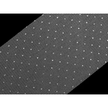 Stuha Tylová stuha se stříbrnými puntíky šíře 10 cm Varianta: bílá stříbrná, Balení: 22.5 m