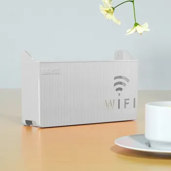 Úložný box Skříňka na router s nabíjecím boxem | organizér, držák - šedá