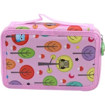 Penál Velké kreslící pouzdro na pastelky | penál, organizér - Růžová 32 jamek