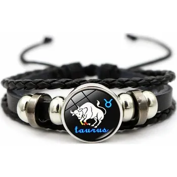 Náramek Kožený náramek s motivem znamení zvěrokruhu | náramek, šperk - Býk