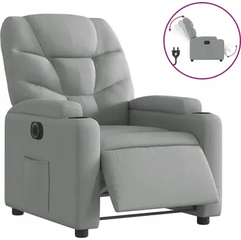 Křeslo Elektrické křeslo s polohovatelným opěradlem, světle šedé, 74x89x100 cm