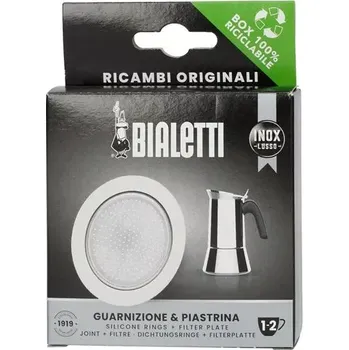 Moka konvice 1 gumové těsnění + 1 sítko Bialetti nerezová 1 a 2 (Bialetti těsnění + sítko pro Express, Damma, Fiametta - 1 a 2 šálky)