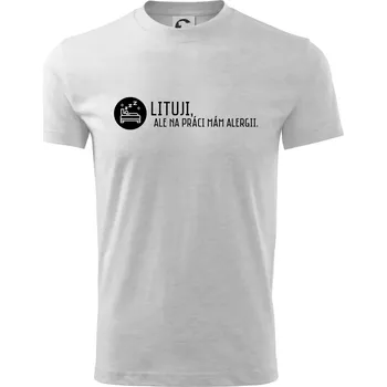 Lituji na práci mám alergii - Tričko dětské bavlněné - 98 cm / 2 roky ( Světlešedý Melír )