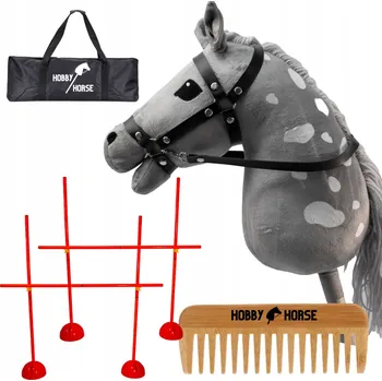 Hobby horsing HOBBY HORSE SET: KŮŇ NA TYČI A3 + 2x SKOKOVÁ PŘEKÁŽKA 120 CM + HŘEBEN