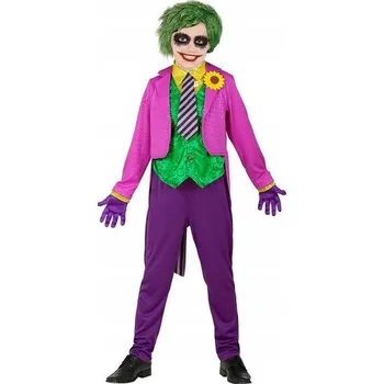 Karnevalový kostým KOSTÝM MAD JOKER BLÁZNIVÝ KLAUN HALLOWEEN 140
