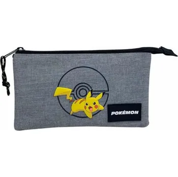 Penál Trojitý penál na psací potřeby Pokémon: Pikachu (23 x 13 x 3 cm)