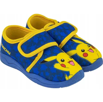Dívčí bačkory Papuče Domácí bačkory/tenisky do školky na suchý zip POKEMON PIKACHU vel. 25