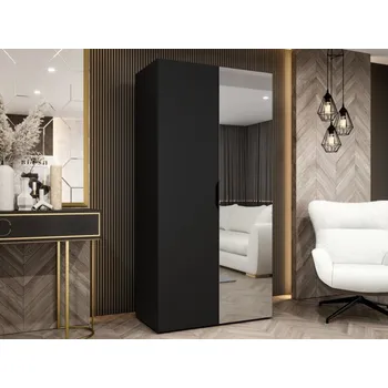 Nábytek Šatní skříň se zrcadlem Umonca 100, Barva: černá MIRJAN 5903211427053