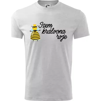 Chlapecké tričko Jsem královna roje - Tričko dětské bavlněné - 98 cm / 2 roky ( Světlešedý Melír )