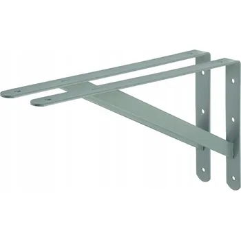 police Stříbrná podpěra police 30 cm, držák, konzole pro nástěnnou polici, loft