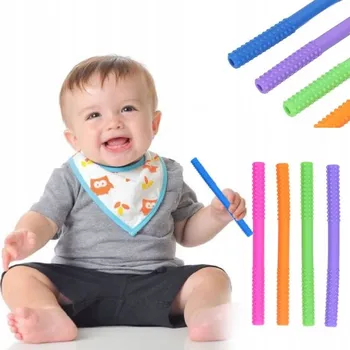 Silikonové kousátko na prořezávání zoubků, vícebarevné, 5 ks