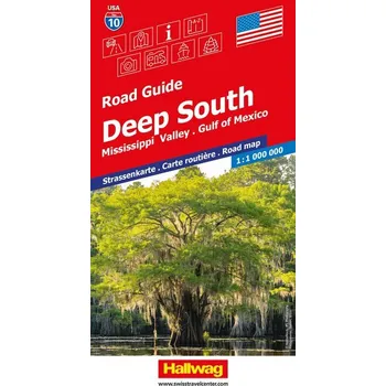 Hallwag Strassenkarte USA, Deep South 1:1 Mio.