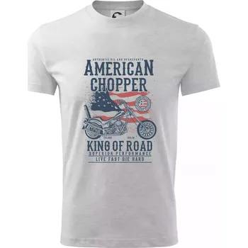 American Chopper - Tričko dětské bavlněné - 98 cm / 2 roky ( Světlešedý Melír )