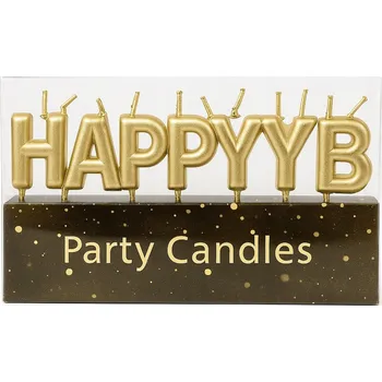 Dortová svíčka Šampaňské svíčky "HAPPY BIRTHDAY" – luxusní dekorace na dort