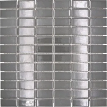 Obklad C Mozaika keramická šedá lesklá, obklad na stěnu šedá cihla