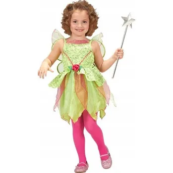 Karnevalový kostým KOSTÝM MALÁ KOUZELNÁ VÍLA ZELENO RŮŽOVÁ 116