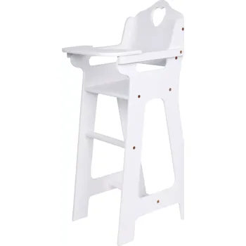 Doplněk pro panenku Dřevěná jídelní židlička pro panenky Small Foot – bílá