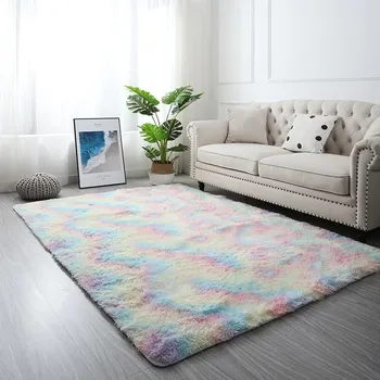 Koberec Chlupatý měkký koberec do obýváku | koberec, dekorace - Motley Colorful , 40X60CM