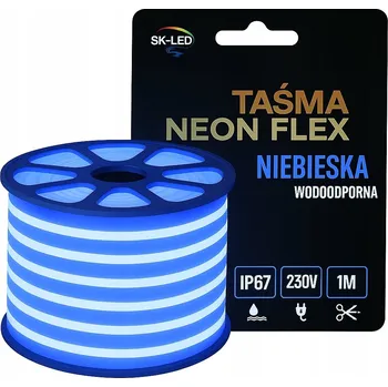 LED páska LED Neon Flex Páska Jednostranná 230V 8W Modrá Vodotěsná Venkovní