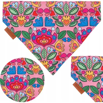 Šátek Bandana/Šátek Ukory růžový M