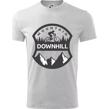 Chlapecké tričko MTB downhill erb - Tričko dětské bavlněné - 98 cm / 2 roky ( Světlešedý Melír )