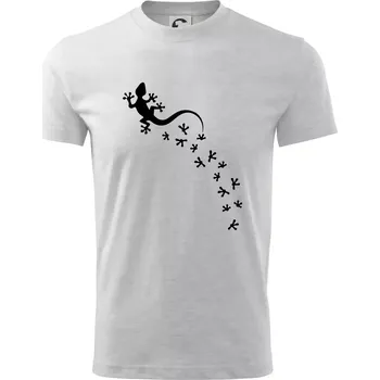 Chlapecké tričko Geocaching Gekoni - Tričko dětské bavlněné - 98 cm / 2 roky ( Světlešedý Melír )