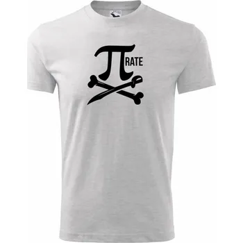 Chlapecké tričko Pirate PÍ - Tričko dětské bavlněné - 98 cm / 2 roky ( Světlešedý Melír )