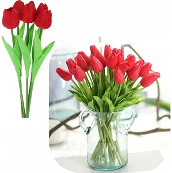umělá květina Silikonové Tulipány, umělé Umělé Květiny 34 cm, okrasné rostliny do vázy, 5 ks C