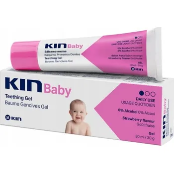 Gel na zmírnění prořezávání zoubků KIN Baby jahodový 30 ml