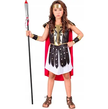 Karnevalový kostým KOSTÝM DÍVČÍ ŘÍMSKÝ CENTURION BOJOVNICE GLADIÁTOR OBLEČENÍ 140