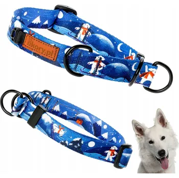 Obojek pro psa POLOSTAHOVACÍ obojek pro velké psy, nastavitelný 42-62 cm XL Ukory MODRÝ