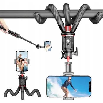 Stativ STATIV TYPU CHOBOTNICE ČERNÝ MULTIFUNKČNÍ TELESKOPICKÝ STATIV S DÁLKOVÝM OVLÁDÁNÍM