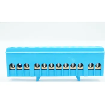 Lišta na DIN lištu, nulový můstek MODRÝ, krytí 12