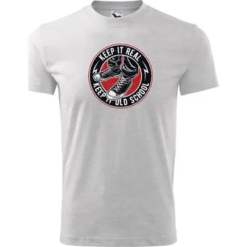 Chlapecké tričko Keep It Old School - Tričko dětské bavlněné - 98 cm / 2 roky ( Světlešedý Melír )