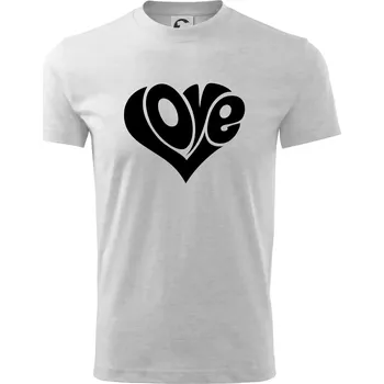 Chlapecké tričko Love nápis jednoduchý - Tričko dětské bavlněné - 98 cm / 2 roky ( Světlešedý Melír )