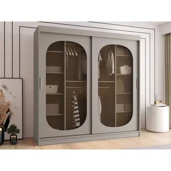 Nábytek Šatní skříň s posuvnými dveřmi Tirkon 200, Osvětlení: bez osvětlení, Barva: kašmír, Zásuvky: Ne MIRJAN 5903211426704