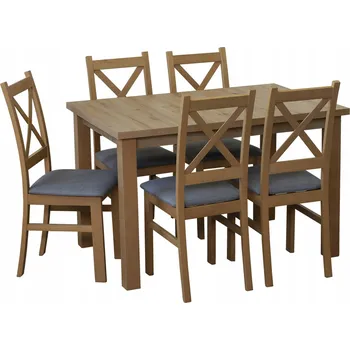 Jídelní set Kuchyňský set: stůl 120x80 cm a 6 židlí do jídelny M008-6 Dub Artisan