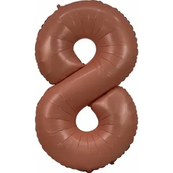 Balónek Foliový Balónek číslo 8 hnědý Coffe 86 cm