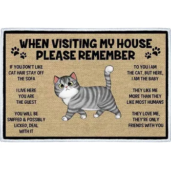 Rohožka Stylová rohožka s kočkou | rohožka, dekorace - B-60cm