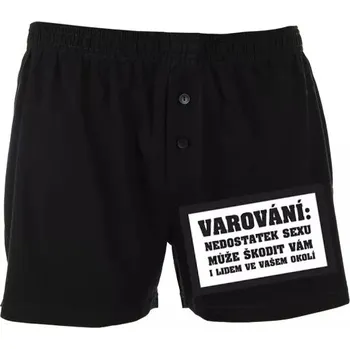 Trenýrky Trenýrky - Varování nedostatek sexu - XL černá