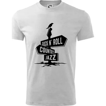 Kytara rozcestník - Tričko dětské bavlněné - 98 cm / 2 roky ( Světlešedý Melír )