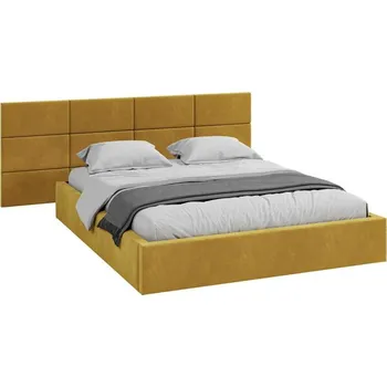 Postel Čalouněná postel DENVER 180x200 s kovovým zdvižným roštem PARIS ŽLUTÁ