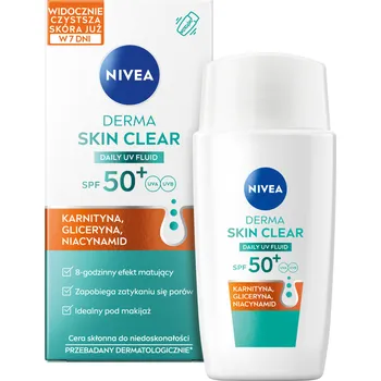 Přípravek na opalování Nivea Derma Skin fluid na obličej SPF50, 40 ml