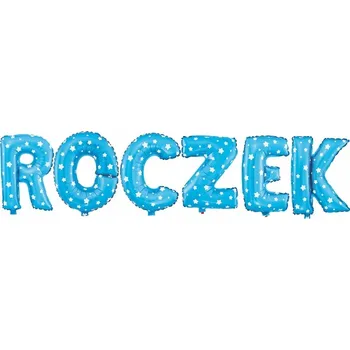 Balónek Fóliový balónek nápis ROCZEK modrý s hvězdičkami
