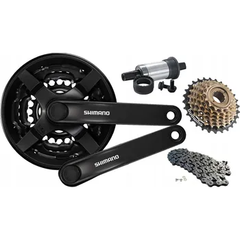 Klika na kolo SADA Kliky SHIMANO 48 zubů + středové složení + 7rychlostní volnoběžka + řetěz